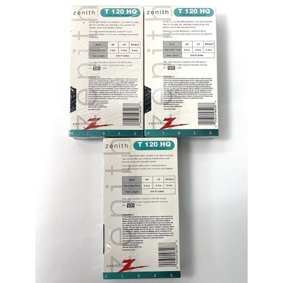 Lot 16 T-120 Blank 6hr EP VHS Videocassette SONY POLAROID RADIOSHACK JVC NIP NEW - Picture 13 of 15
